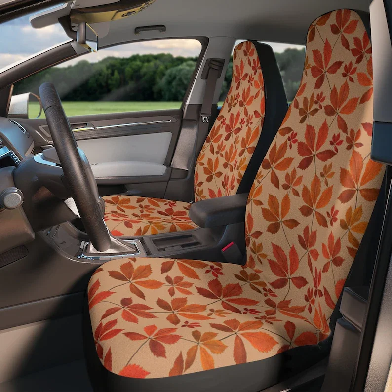 

Autumn Fall Cute Leaves Car Seat Covers | Custom