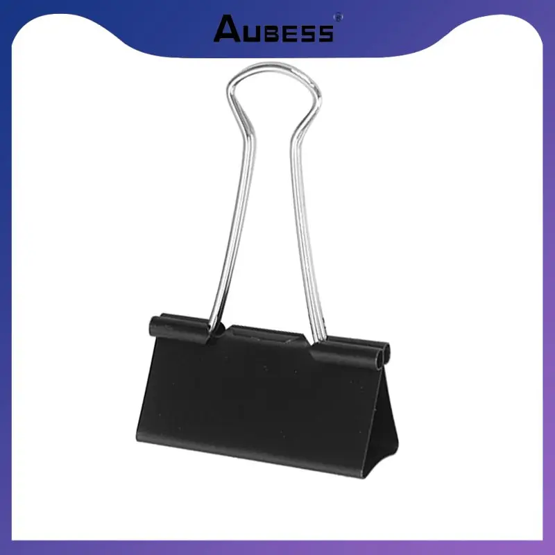 

Black Metal Foldback Clips Office School Stationery Binder Clips Paper Document Grip Clamps Office Desks Accessory Dovetail