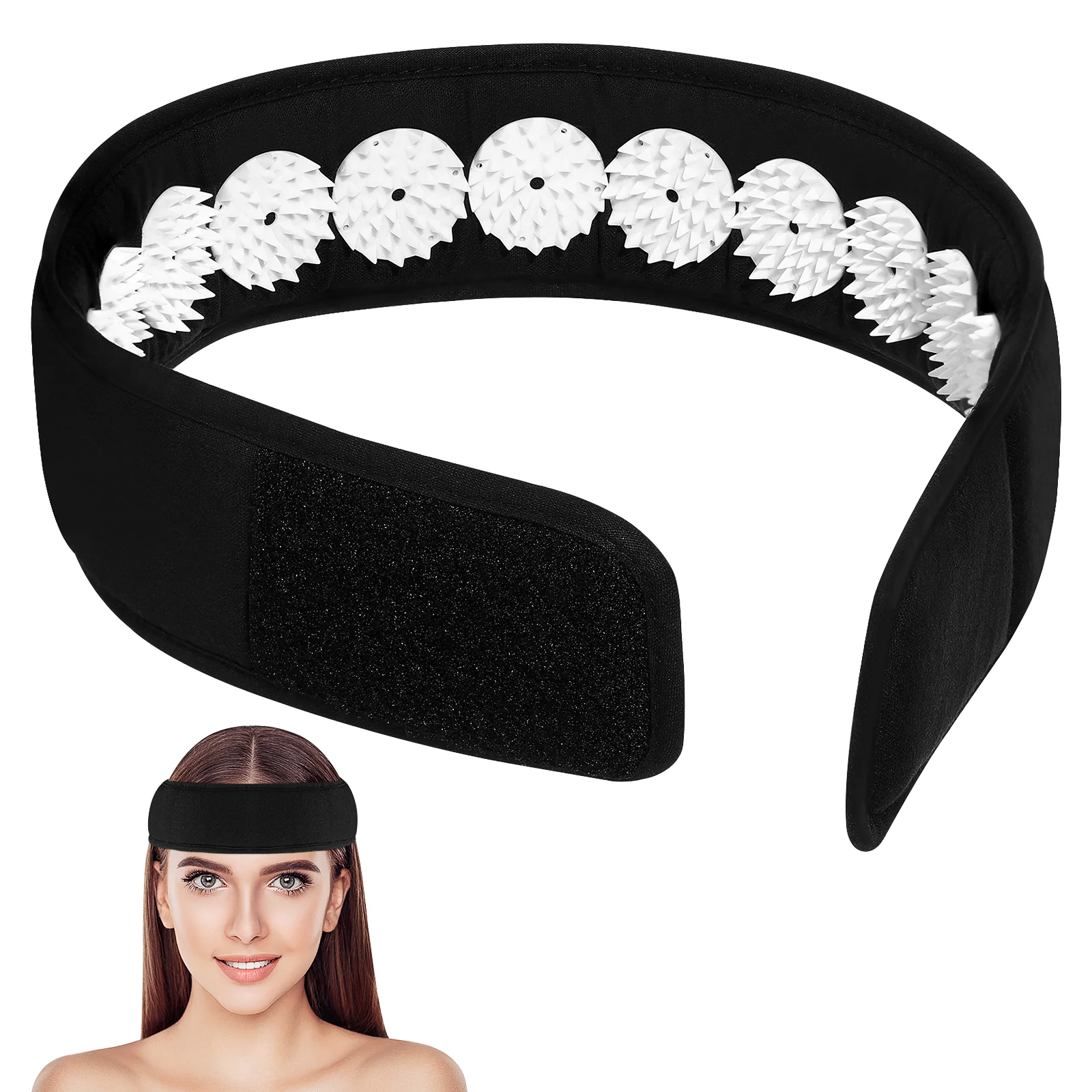 

Acupressure Wrap Acupuncture Massage Facial Skin Lift Up and Chin Up Belt Headband for Neck Head Pain Relief Muscle Stress