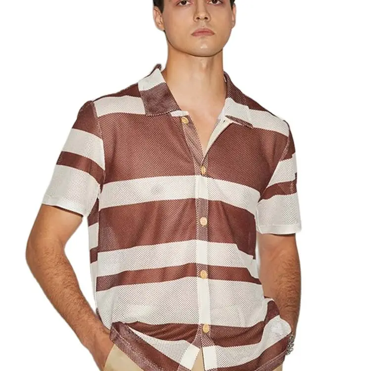 

Handsome Well Fitting New Men5s Tops Stripe Blouse Streetwear Hot Sale Male Stitching Short-sleeved Button Shirts S-5XL INCERUN