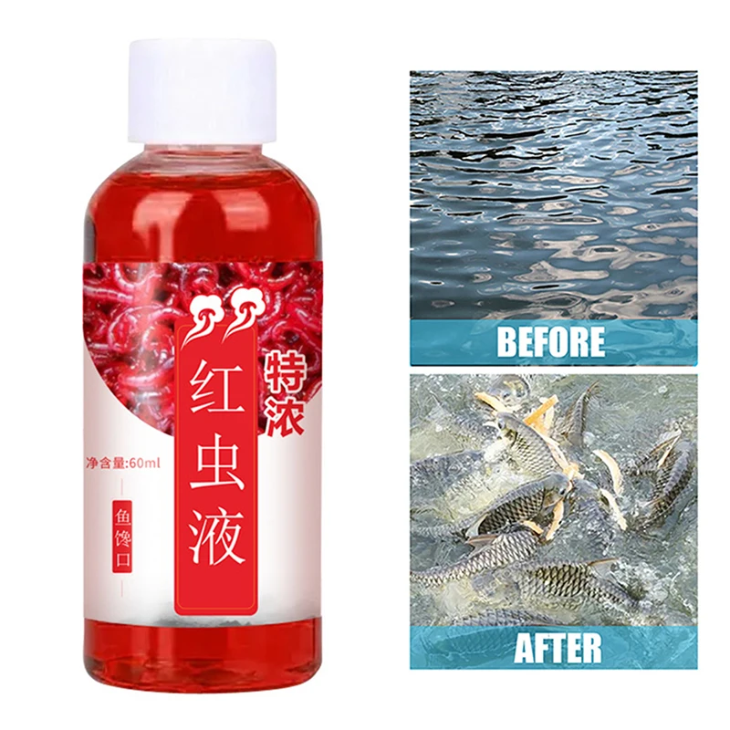 

60ML Strong Fish Attractant Concentrated Red Worm Liquid Fish Bait Additive High Concentration FishBait for Trout Cod Carp Bass