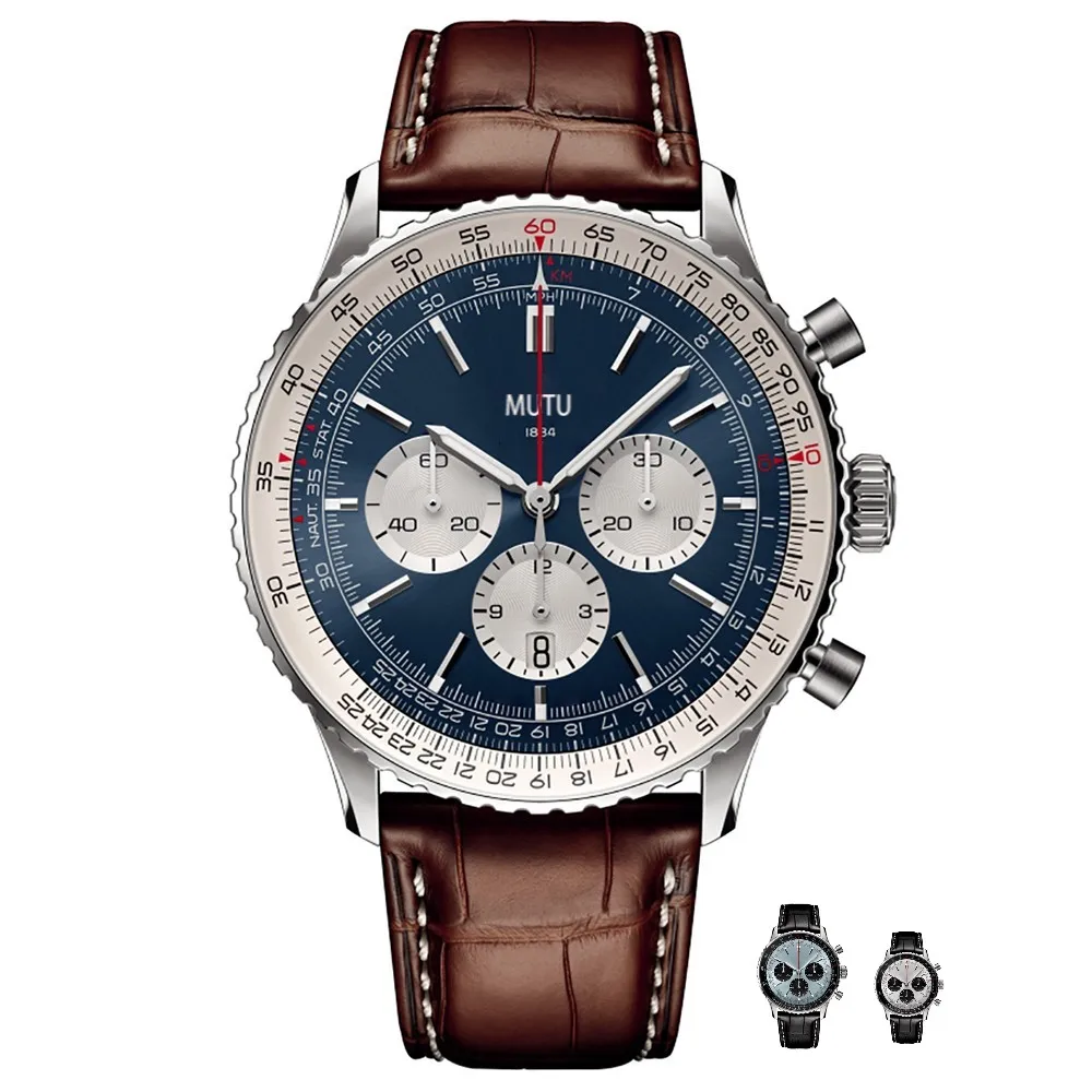 

Top AAA men's watch multifunctional fashion classic waterproof luminous wristwatch multi-color dial men's leather watch for men