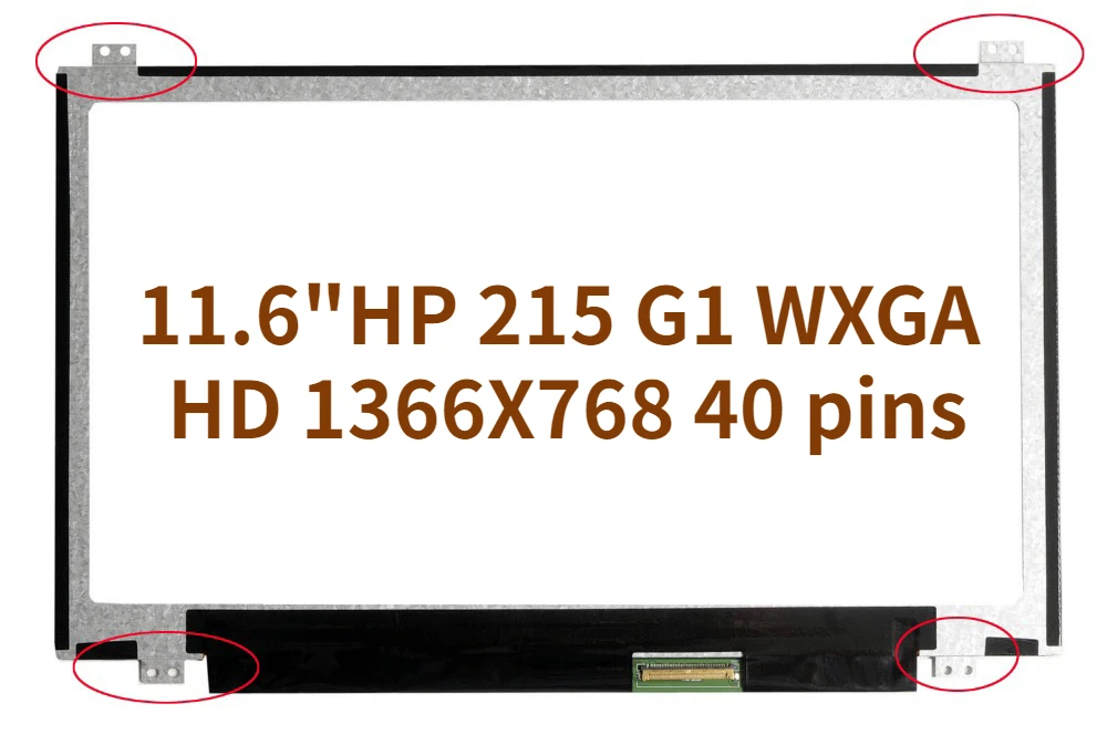 

11.6" Laptop Matrix For HP 215 G1 WXGA HD 1366X768 40 pins LCD screen Panel Replacement
