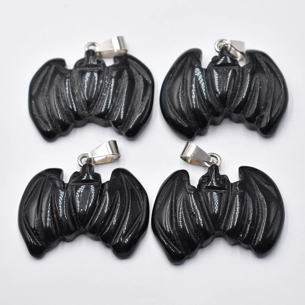 4 шт./партия подвески из натурального черного камня