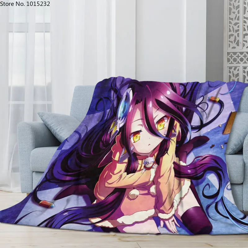 

Одеяло Фланелевое в стиле аниме «NO GAME NO LIFE», тонкое одеяло с мультяшным рисунком, портативное, для дома, путешествий, офиса, 04