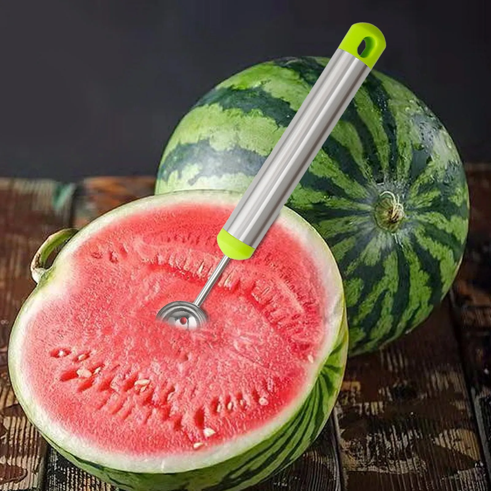 

Stainless Steel Ball Digging Spoon Watermelon Ball Scoop Fruit Spoon Ice Cream Sorbet Cooking Tool Kitchen Accessories Gadgets