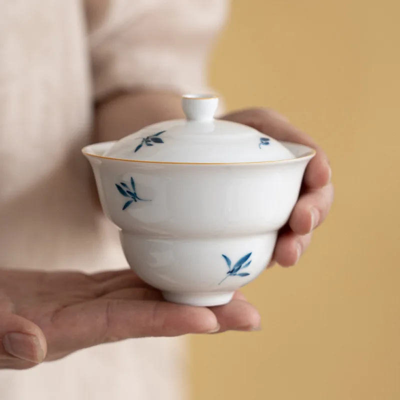 Ручная роспись две крытые чаши кунг-фу домашняя чайная чаша одинарный чайный