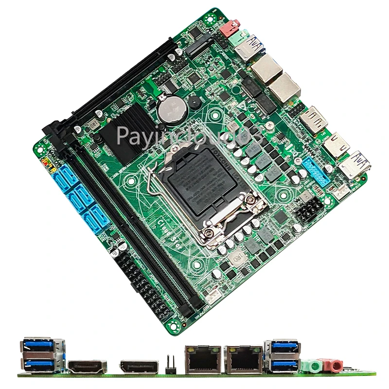 

Новая материнская плата B365 Black Qunhui ITX, промышленный компьютер, мягкая маршрутизация, сервер хранения NAS, процессоры 6-9-го поколения, dual M.2