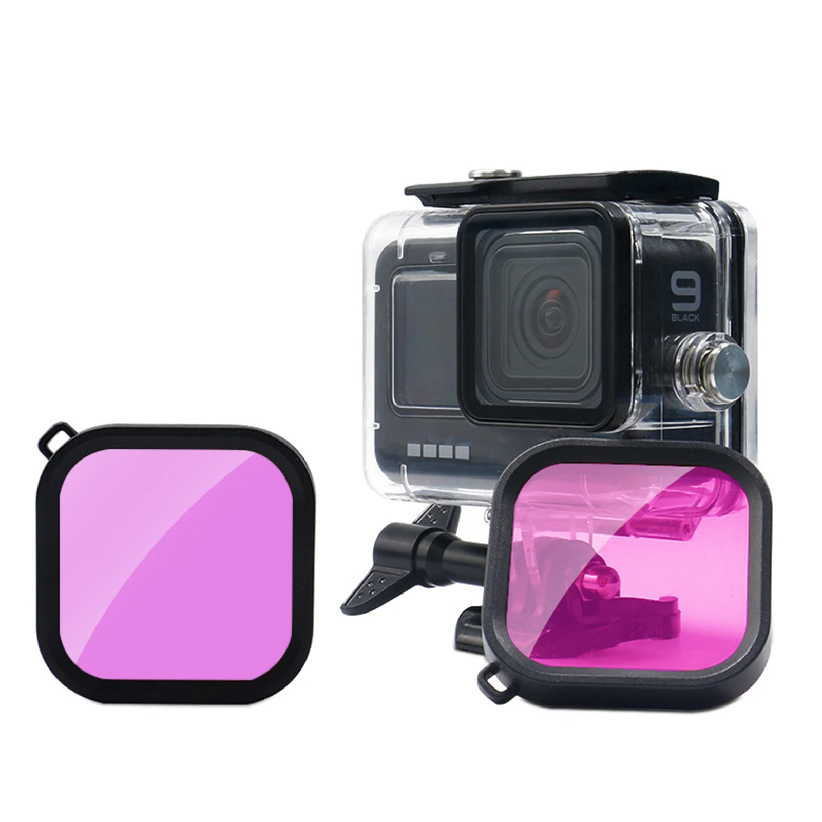 

Чехол для Go-Pro Hero 10/9 водонепроницаемый чехол для дайвинга чехол для объектива фильтр для камеры покрытие для объектива из закаленного стекл...