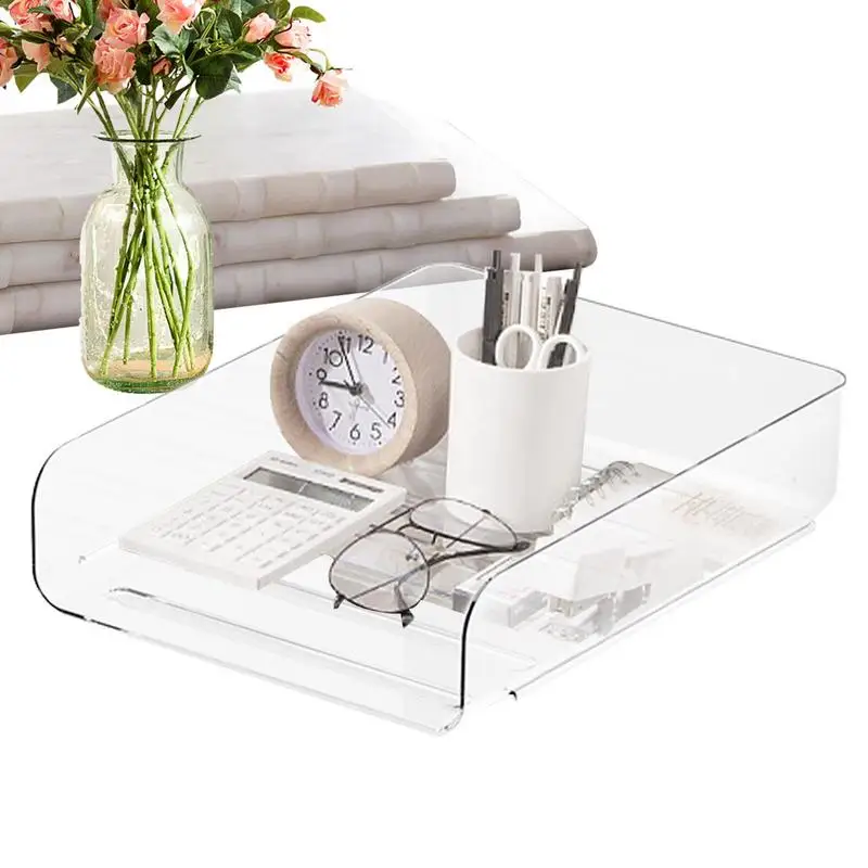 

Штабелируемые ящики для хранения с открытым горлом, Настольный ящик для хранения, скользящий, удобный доступ, органайзер для файлов, книг