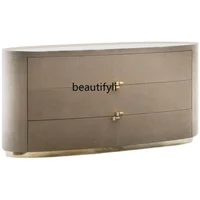 HJ Chest of Drawers Marble Countertop Locker Embossed Foyer Entrance Cabinet Film and Television Cabinet