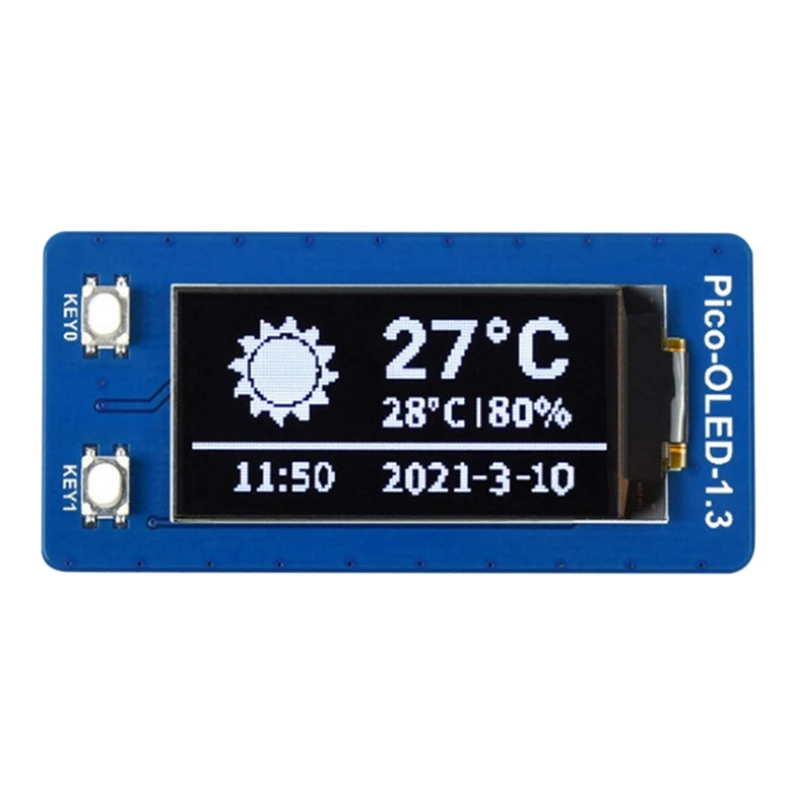 

Модуль связи I2C/SPI SH1107 для Raspberry Pi Pico, OLED дисплей 1,3 дюйма