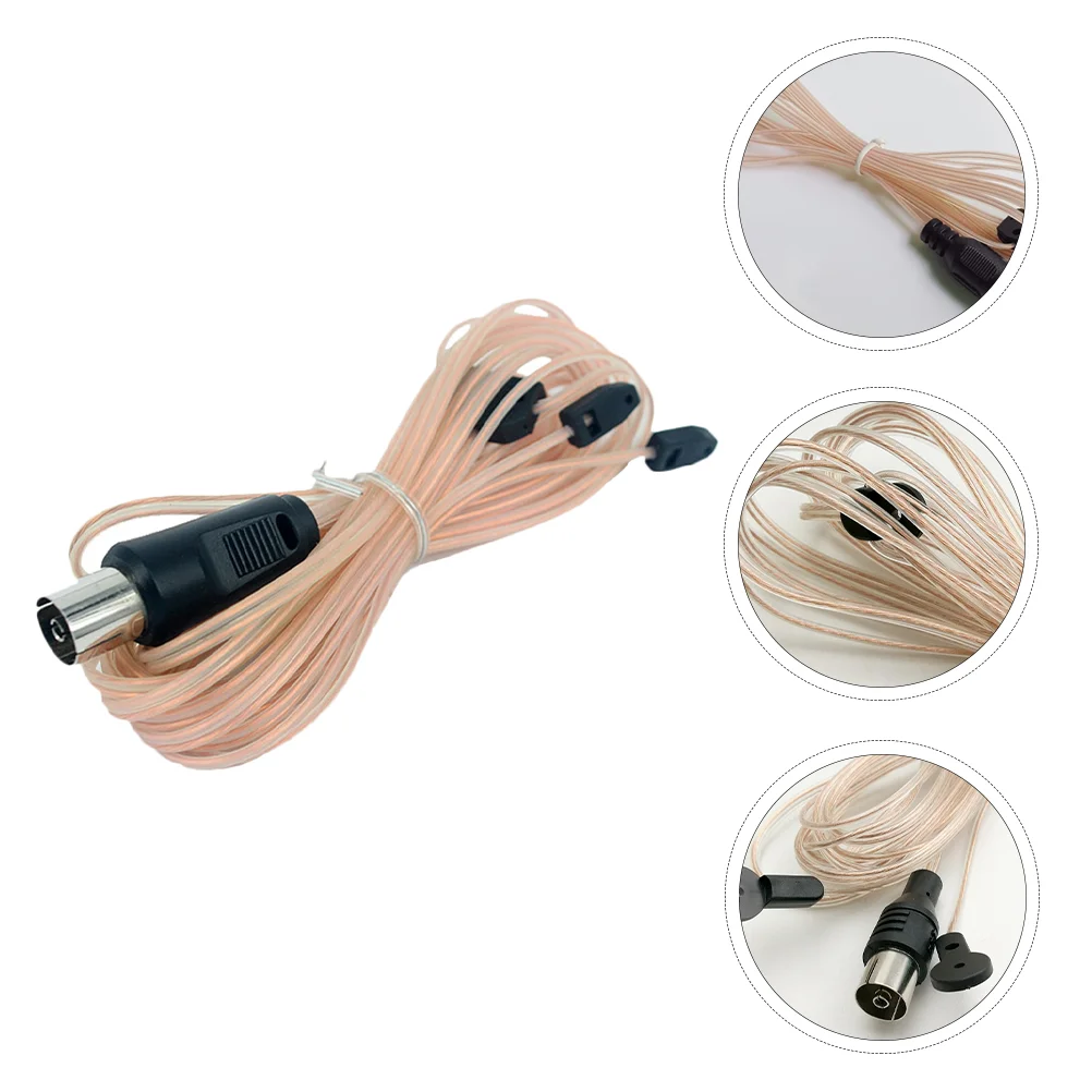 

2 M Radio Antenna Indoor FM Dipole Power Amplifiers Coax Cable Connector Coaxial Wire 75 Ohm Plug Stereo Receivers