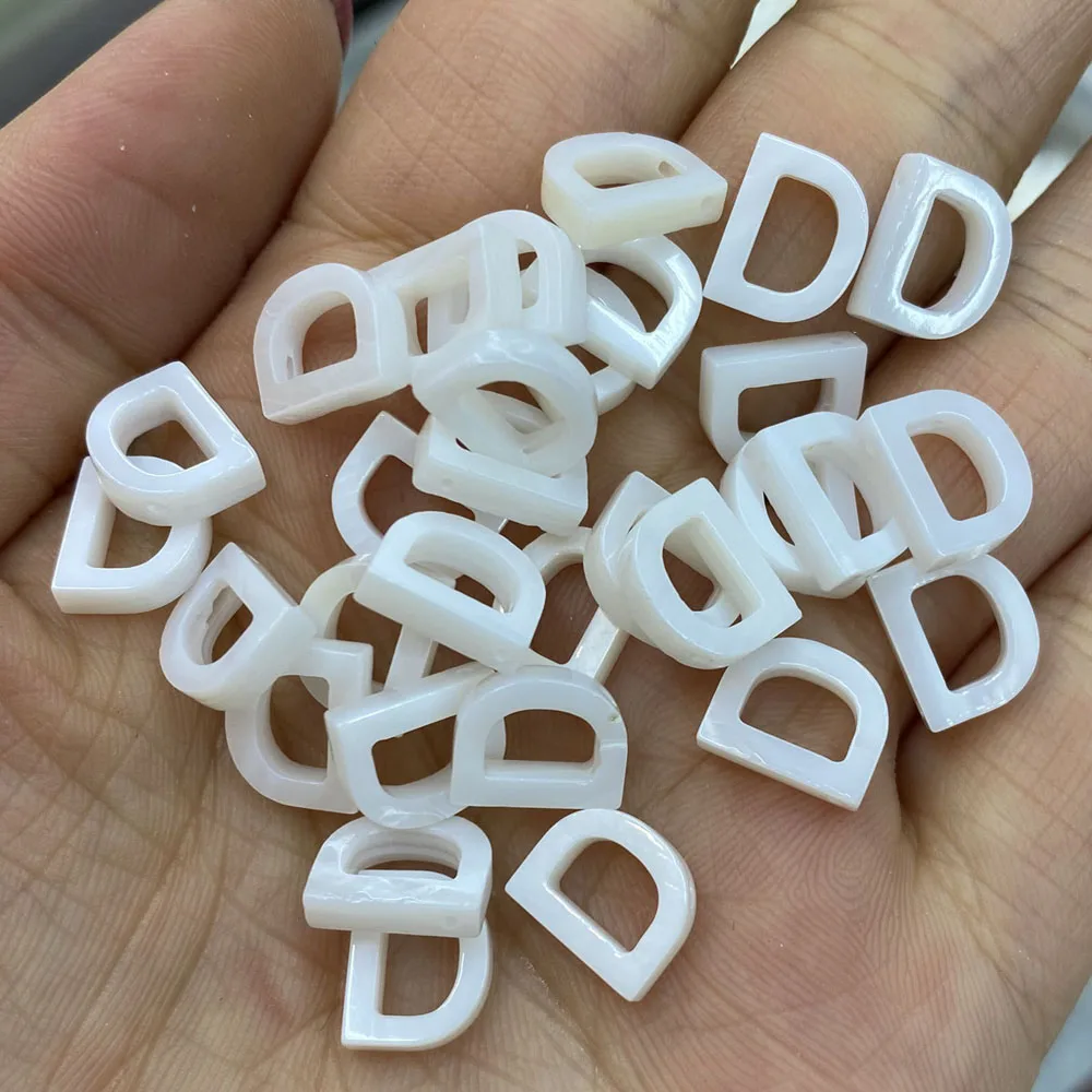 50 PCS Natural White Shell Letter ABCD Beads DIY Jewelry Making Necklace Bracelet Earrings Accessories Gift