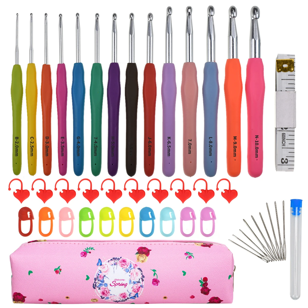 

Crochet Hook Set Full Sizes Knitting Needles Crochet for Knitting Yarn Sweaters DIY Sewing Accessories Tool Needles Kit With Bag