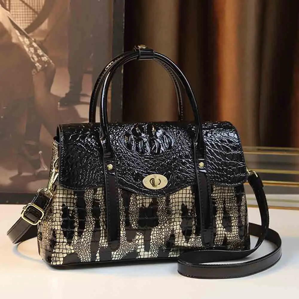 

Luxury Crocodile Bags for Women Elegant Handbag and Purses Large Capacity Madam Noble Daily Tote Wedding Party Purses 2023 New