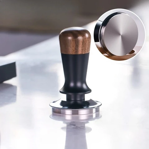 51/53/58 мм ручка из орехового дерева, темпер для кофе эспрессо, ручной пресс, молоток для кофе постоянного давления, инструменты с регулируемой высотой