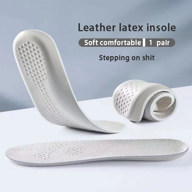 

Sport Orthopedic Insoles First Layer Cowhid Insoles Latex Comfortable Soft Breathable Sneakers Running Mat Leather Shoes Insole