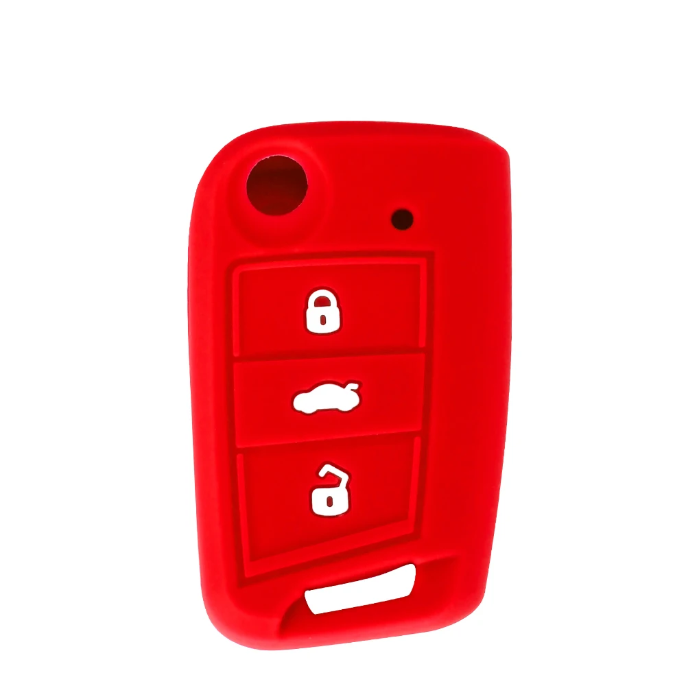 

Силиконовый чехол для ключей KEYYOU для Volkswagen для VW Golf MK7 Tiguan для Skoda Octavia для Seat Leon Ibiza Octavia A7