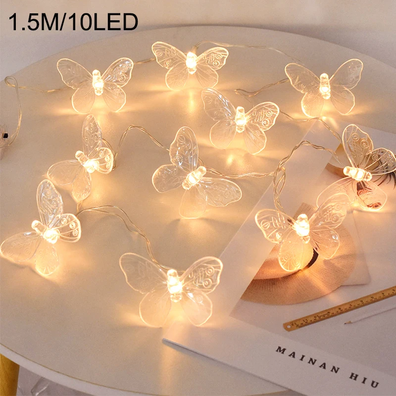 

Прозрачные LED гирлянды-бабочки 10 шт., 1,5 м