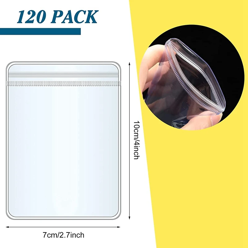 

120 шт., самозакрывающиеся пакеты для ювелирных украшений, 7 х10 см