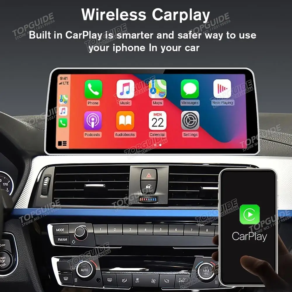 Автомобильный радиоприемник TOPGUIDE 10 25 дюймов Android 12 для BMW 1 серии F20 F21 2012-2016 NBT