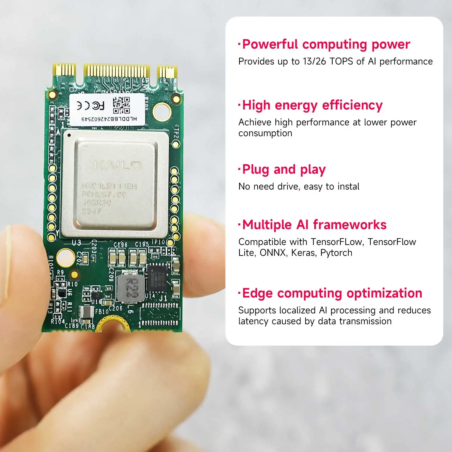 Комплект Raspberry Pi 5 AI Hailo-8 и Hailo-8L Модуль акселератора 13 топов/26 топов с платой PCIe-M.2