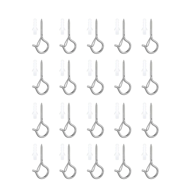 Stainless Steel Screw Hooks Robusts Hardware for Securing Ca