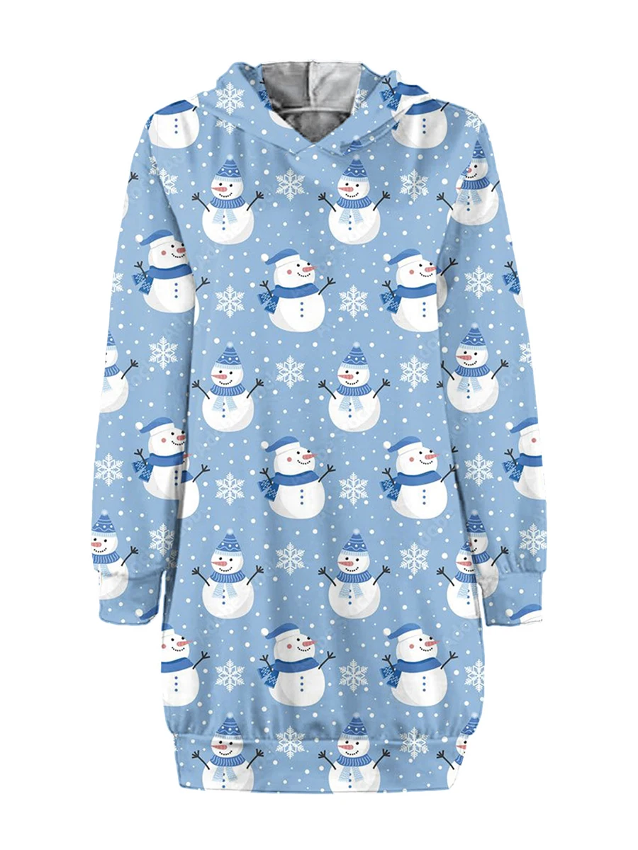 

Women s Ugly Christmas Hooded Sweatshirt Mini Dress Long Sleeve Pullover Hoodie Bodycon Dress With Pockets
