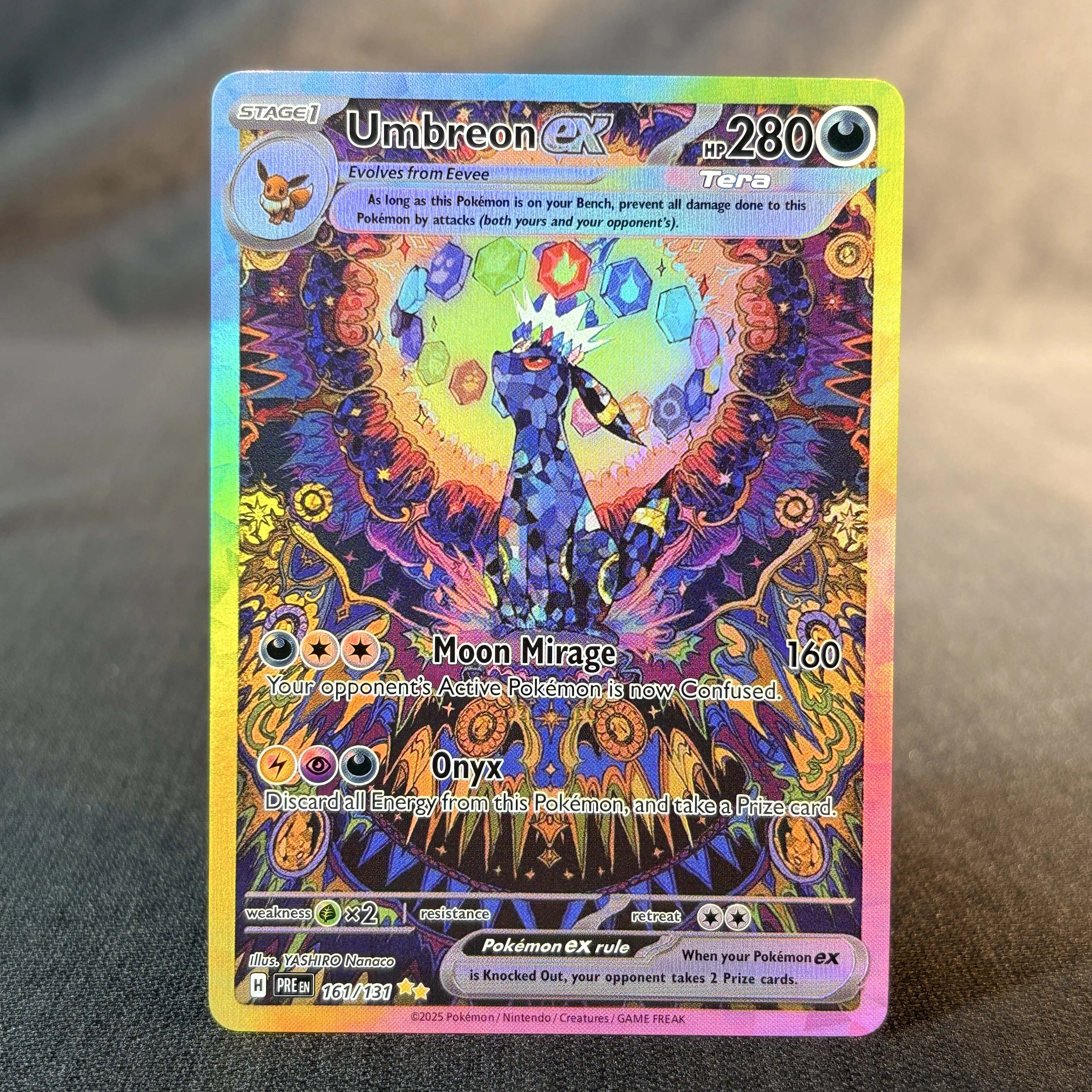 Фото Фольгированные карты с покемонами, английские и японские версии UMBREON MEWTWO MAGIKARP, коллекция игр PTCG, прокси-карты, детские игрушки, подарки №3