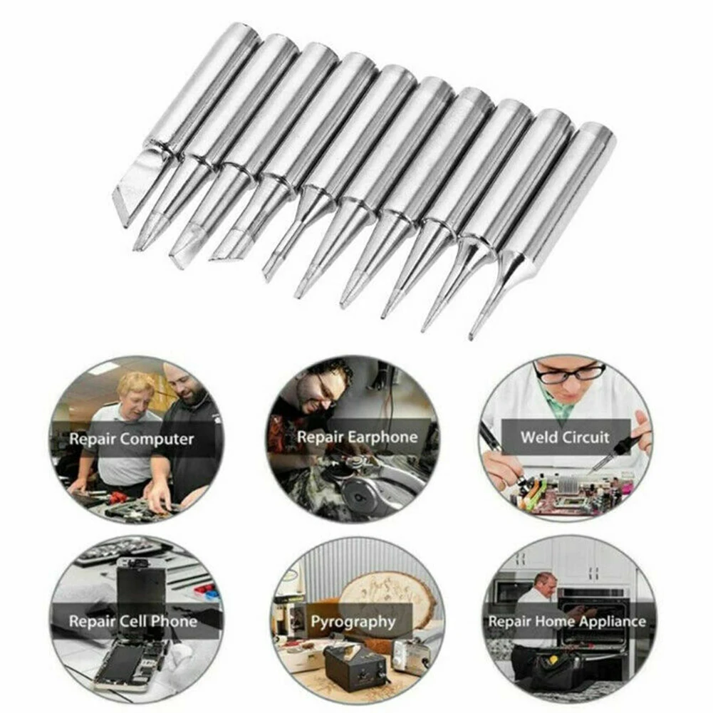 

10pcs 900M-T Soldering Iron Tip Lead-free Tips Welding Head Iron Soldering Tools Electric Soldering Iron Tip