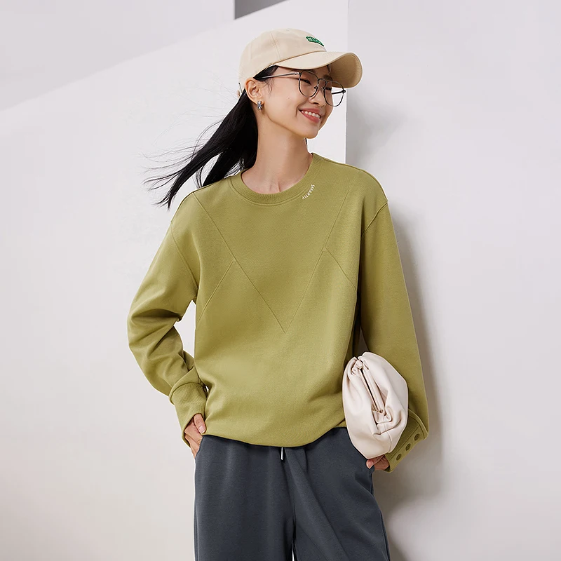 Женская толстовка с длинным рукавом и круглым вырезом