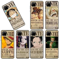 one piece wanted for oppo find x2 x3 x5 lite neo pro 5g oppo reno2 reno4 reno5 reno6 reno7 z lite pro se 4g 5g black phone case