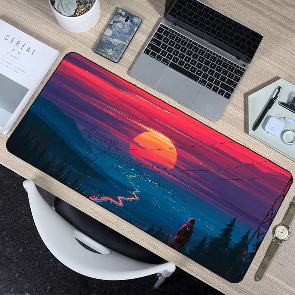 

Aesthetic Landscape Animation Mood Large Desk Pad Writing Desk Pad Keyboard Gaming Creative Fine Surface Lock Edge Xxl Mouse Pad