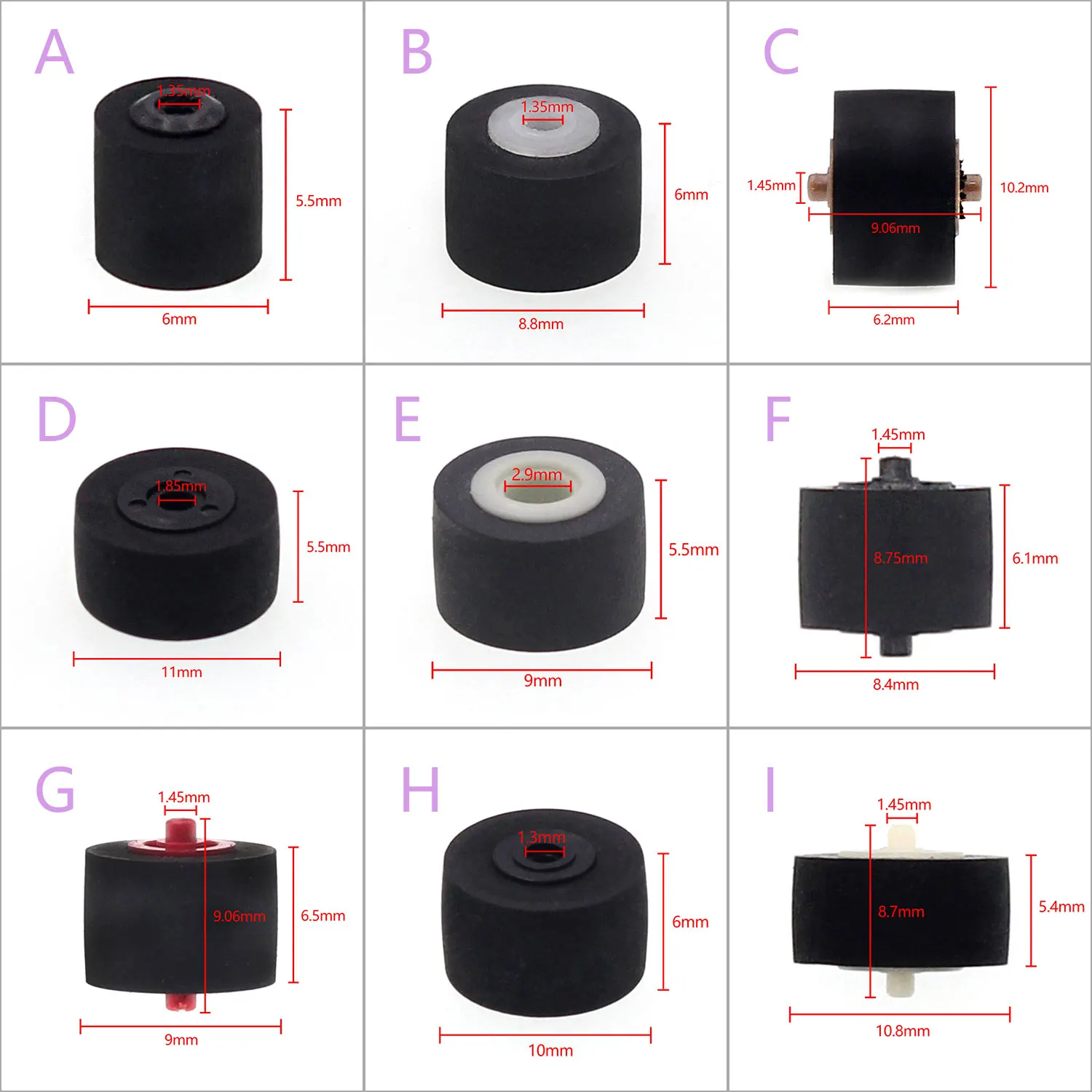 

AZGIANT Car Retractor Press Belt Pulley Deck Audio Pressure Recorder Press Belt Pulley Cassette Deck Pinroller Tape