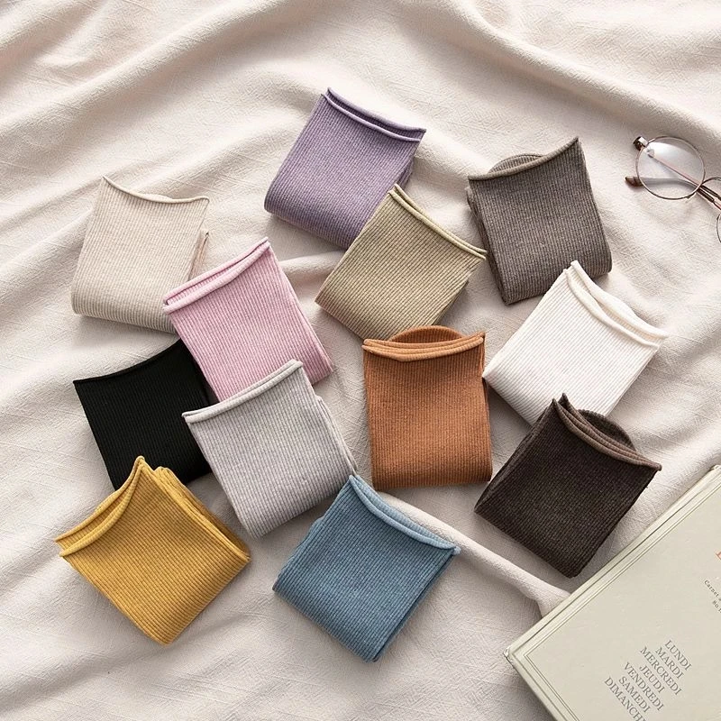 Women Socks 2023 New Fashion Colorful Women Cotton Socks Korean Style Comfort Long Elastic Breathable Slouch Socks For Girls