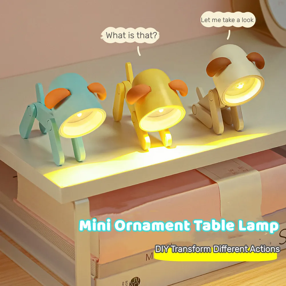 

LED Night Light Mini Cute Pet Light Ins Student Gift Cartoon Pet Folding Table Lamp Kids Room Bedside Bedroom Living Room Decor