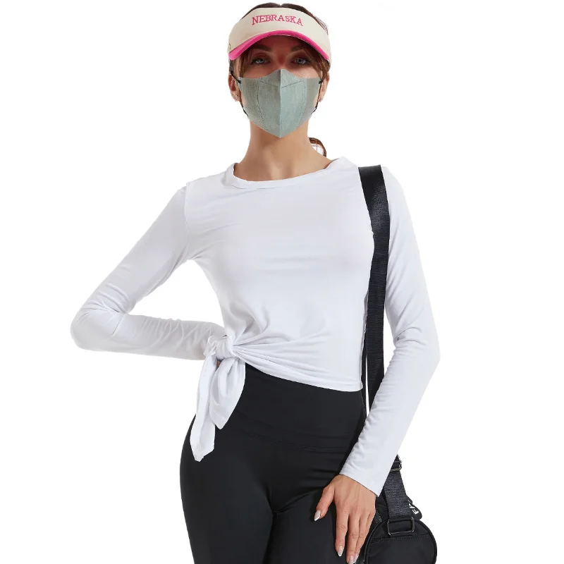 Women's Long Sleeve Yoga T-Shirt Sports Top New Irregular Slit Loose Sports Clothes Female Outdoor Running Quick Dry Sportswear