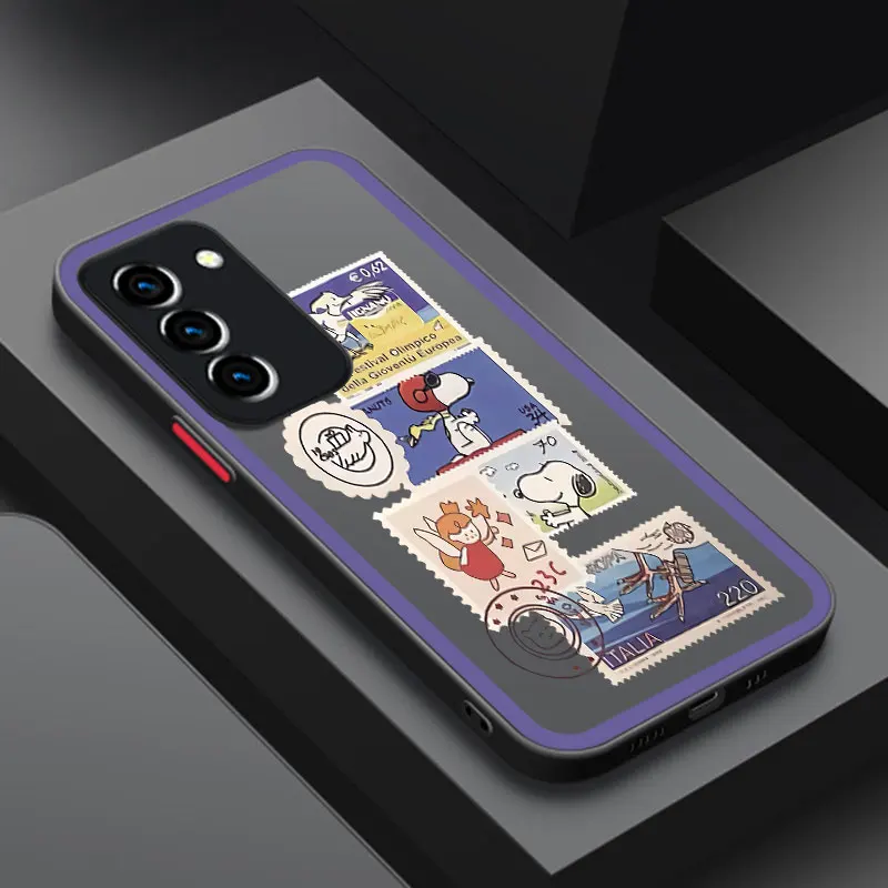 Vintage Stamps Frosted Translucent Phone Case For Samsung Galaxy A03 Core A02 A10 A12 A20 A21 A50 A70 S A01 A04E A05 A11