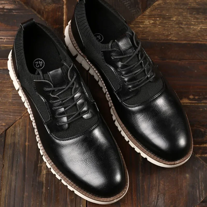 Мужские спортивные туфли из натуральной кожи летняя сетчатая дышащая