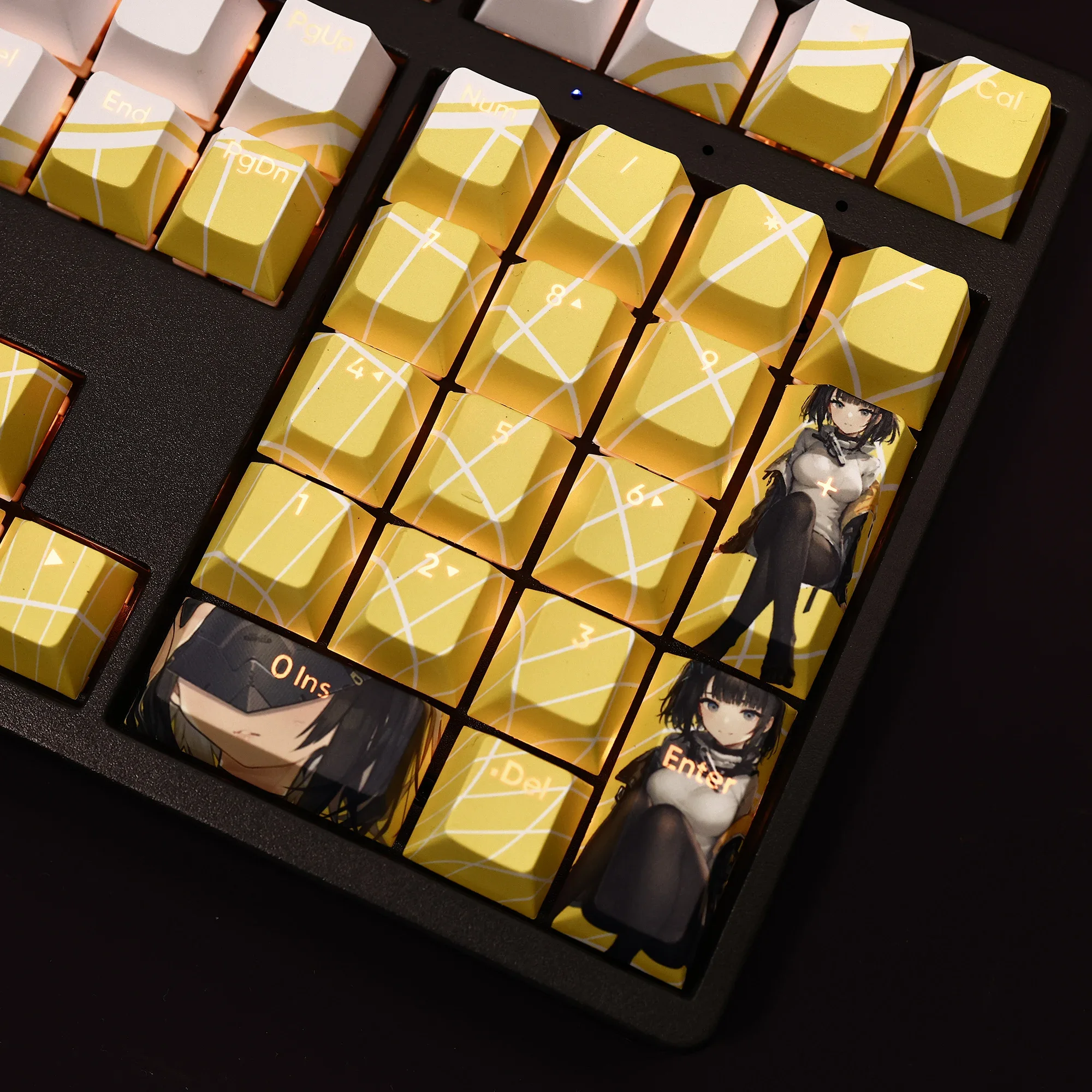 Endambeor 108 колпачков для клавиш Arknights Endfield PBT DYE Sub Light Transmitting Cherry Switch Крестовая крышка