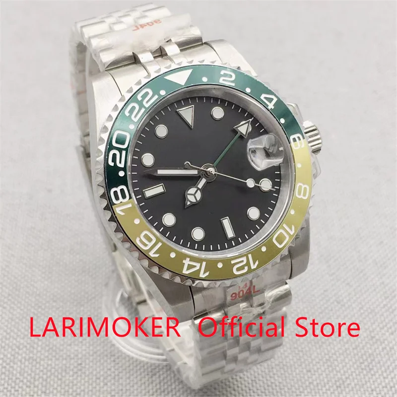 LARIMOKER 40mm NH34A(GMT) DG3804(GMTt) Automatic Men Watch Jubilee Bracelet Sapphire Glass10ATM waterproof 10ATM waterpro - купить по
