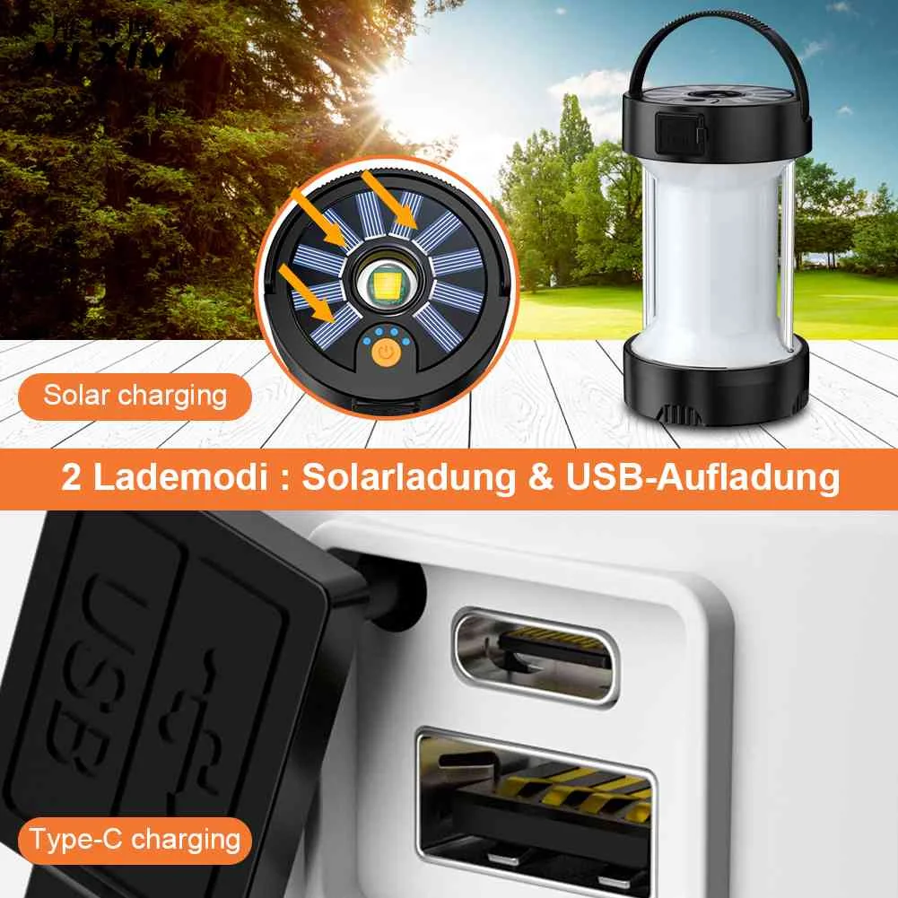 

Портативный Многофункциональный перезаряжаемый светодиодный фонарь T6 для кемпинга, Кемпинговый светильник с 3 передачами и дисплеем мощно...