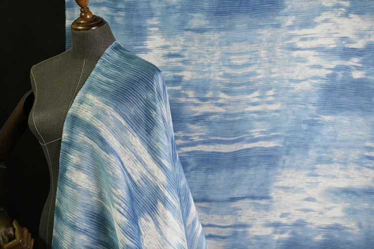 

Синяя шелковая льняная ткань 14Momme, ширина 138 см/54 дюйма, 60% шелк тутового шелкопряда, 40% льняная ткань для женского платья, шитье своими руками,...