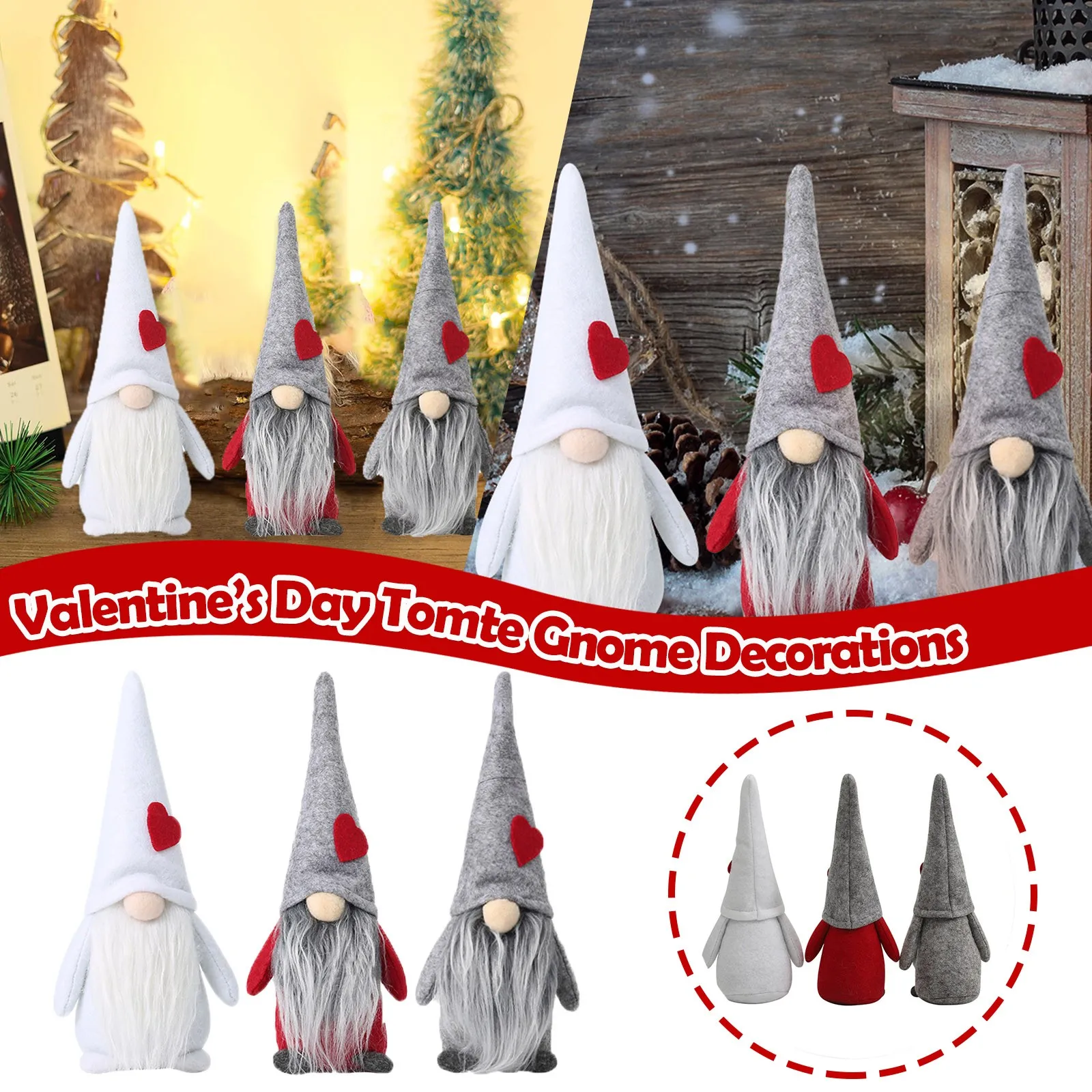 

Миниатюрные рождественские гномы, День Святого Валентина, безлицевая кукла, Старый гном, окно, человек, создает украшение, рождественские х...