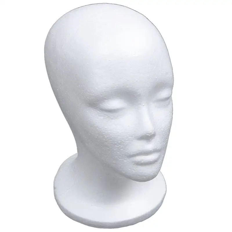 30Cm Polystyrene Head For Wigs Female Styrofoam Head For Wigs Making 4Pcs White Foam Heads With Holes For Put On The Stand