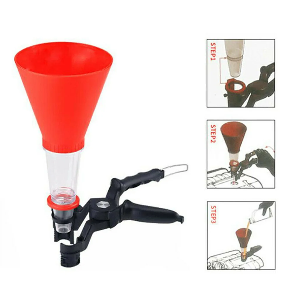 

Engine Oil Filling Set Universal Oil Funnel With Adjustable Width Holding Clamp Car Accessories High-quality Refueling Aid