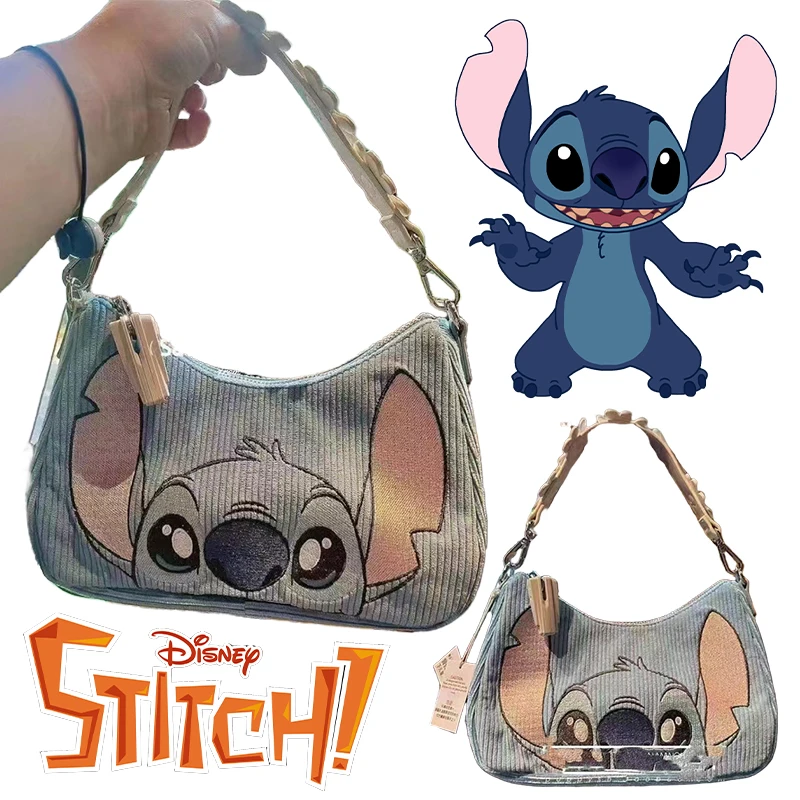 ścieg torba na ramię Disney torebka Cartoon sztruksowa pod pachami kobiety Anime małe kopertówki torby typu crossbody dżinsy dziewczyny prezent