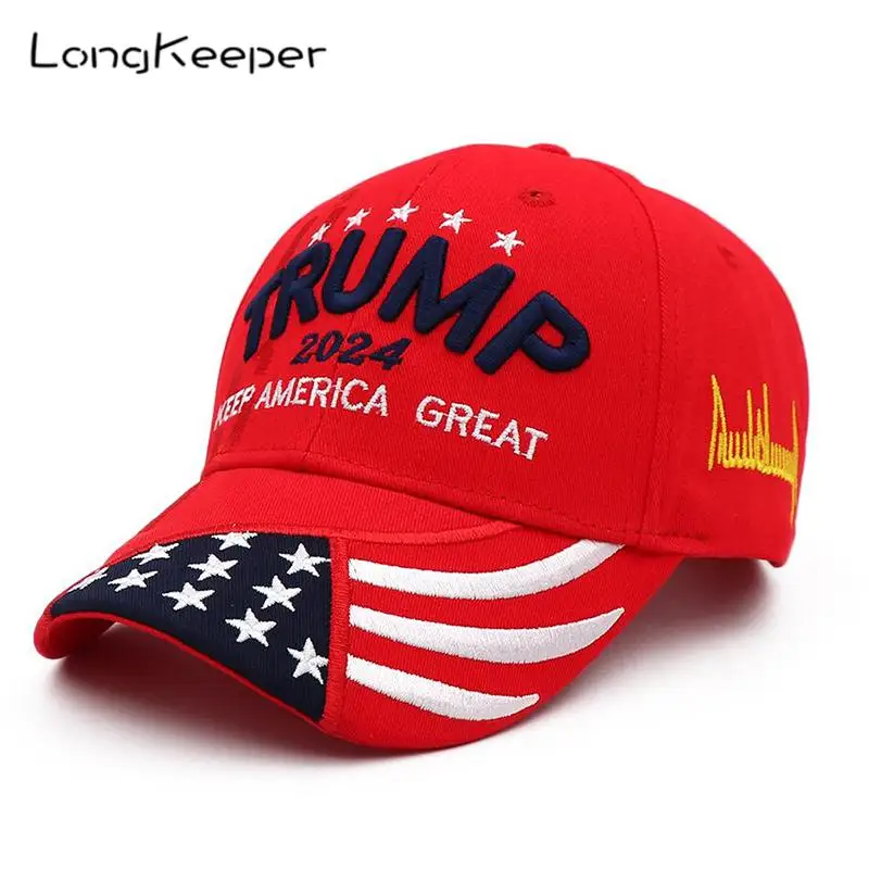 

Шапка Трампа 2024 Дональд Трамп 2024 шапка «KEEP AMERICA GREAT USA» шляпа президента с 3D вышивкой регулируемая бейсболка s оптовая продажа