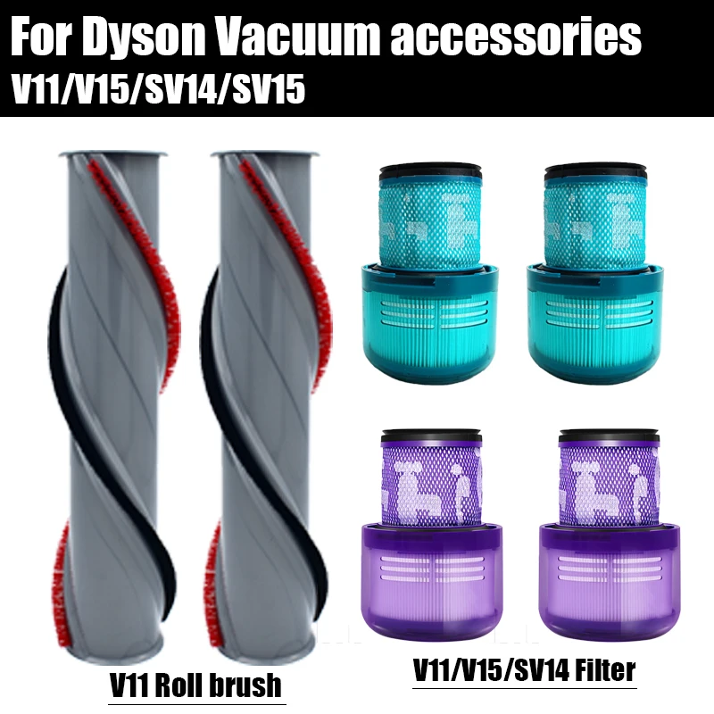 

Сменные детали для пылесоса Dyson V15, моющийся фильтр НЕРА SV14, SV15, SV22, V11, прямой привод, рулонная щетка